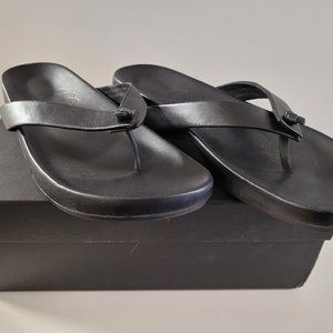 J Crew Pacific Leather Thong Sandal - Black